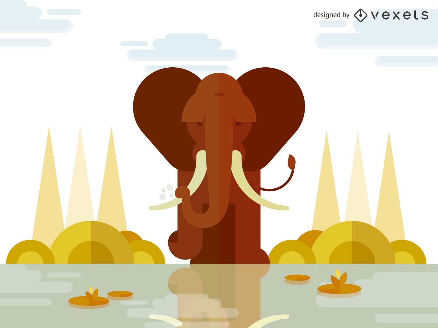 Diseño de ilustración de elefante geométrico