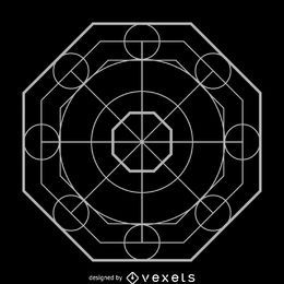 Projeto de geometria sagrada de octógono complexo
