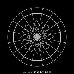 Geometria sagrada de flores e círculos