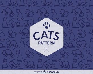 Einfache Katze umreißt Muster