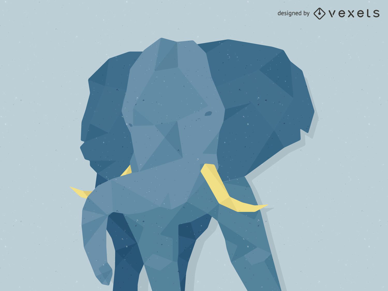 Low poly elephant illustration