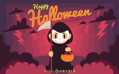 Glückliche Halloween-Zeichenillustration