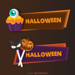 Halloween candy banner set