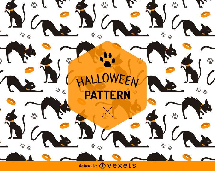 Halloween seamless cat pattern Halloween seamless cat pattern
