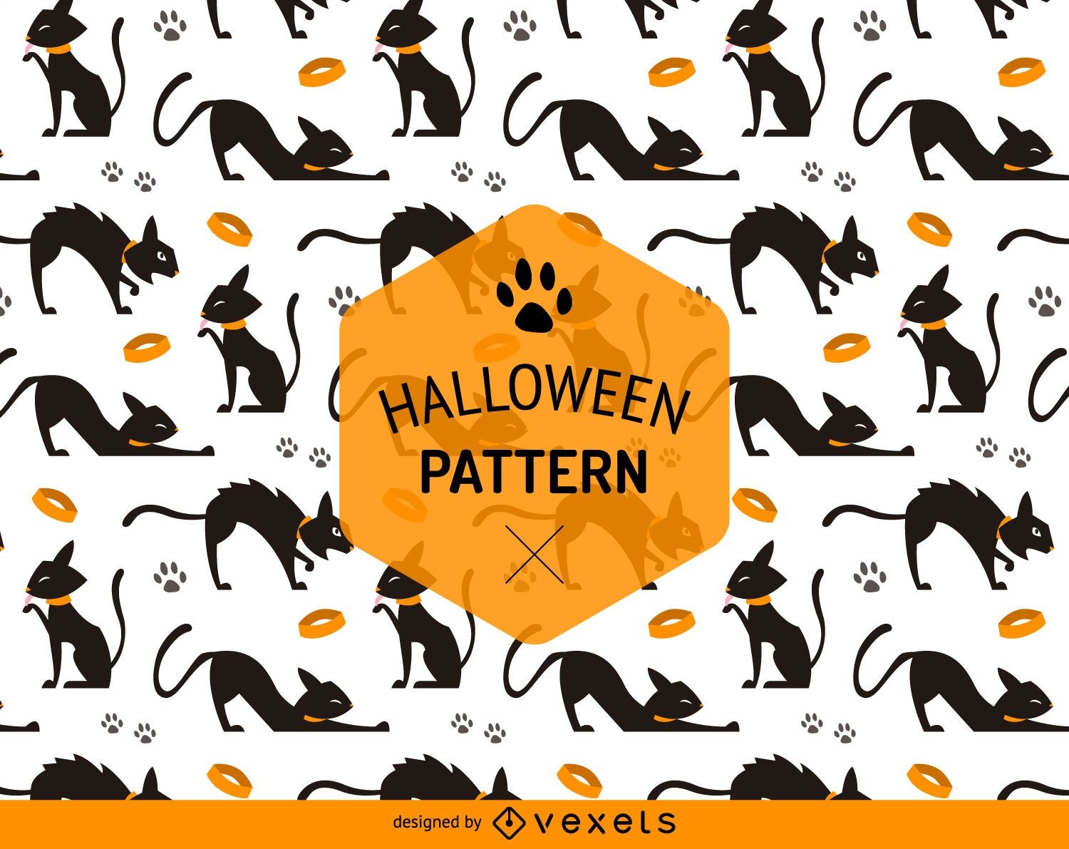 Halloween seamless cat pattern