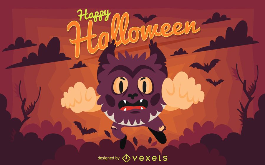 Ilustración de hombre lobo de Halloween Ilustración de hombre lobo de Halloween