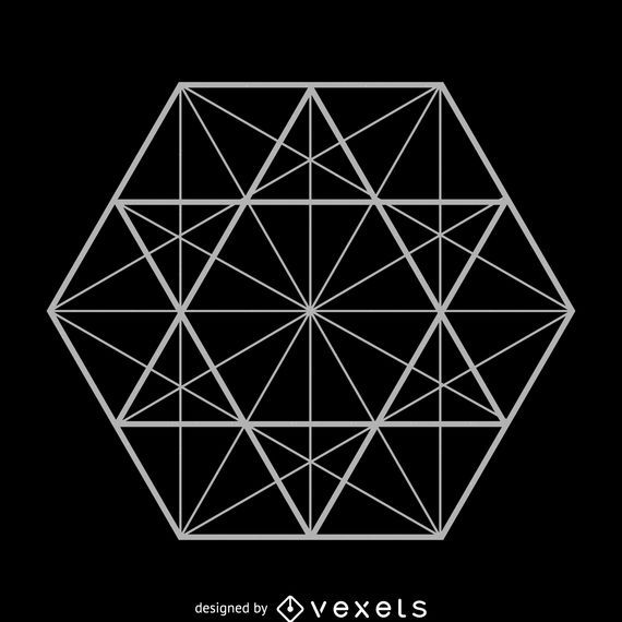 Hexagon Lines Sacred Geometry Illustration - Vector Download