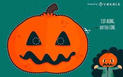 Máscara de Halloween de calabaza tallada Máscara de Halloween de calabaza tallada