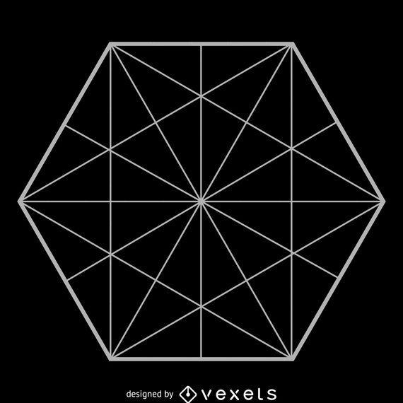 Minimalist hexagon sacred geometry - Vector download