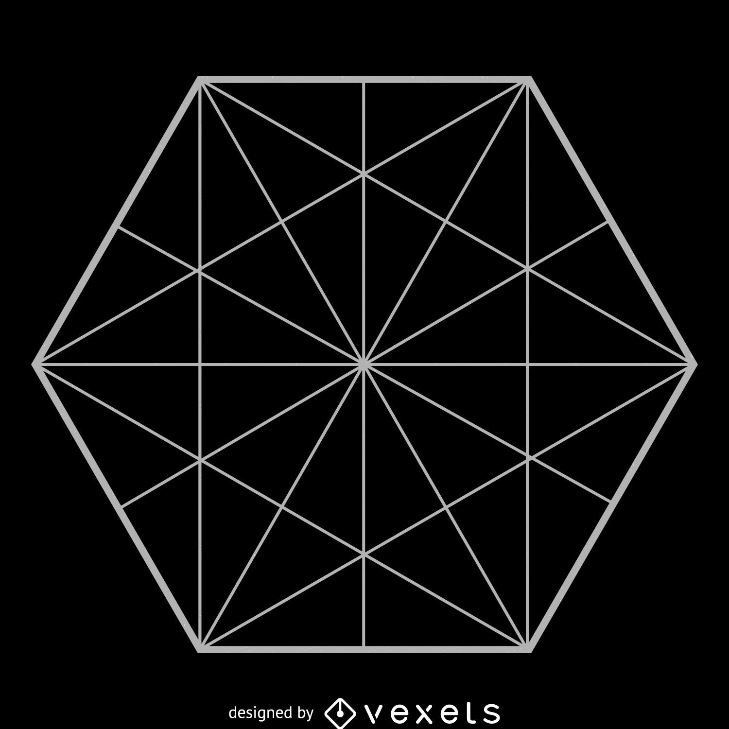 Minimalist hexagon sacred geometry - Vector download