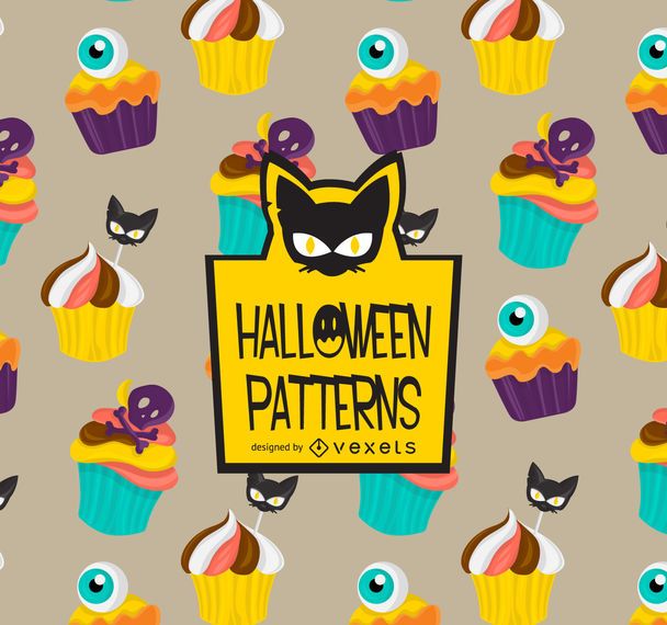 Halloween cupcakes pattern Halloween cupcakes pattern