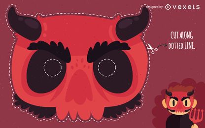 Fantasia de máscara de diabo de halloween