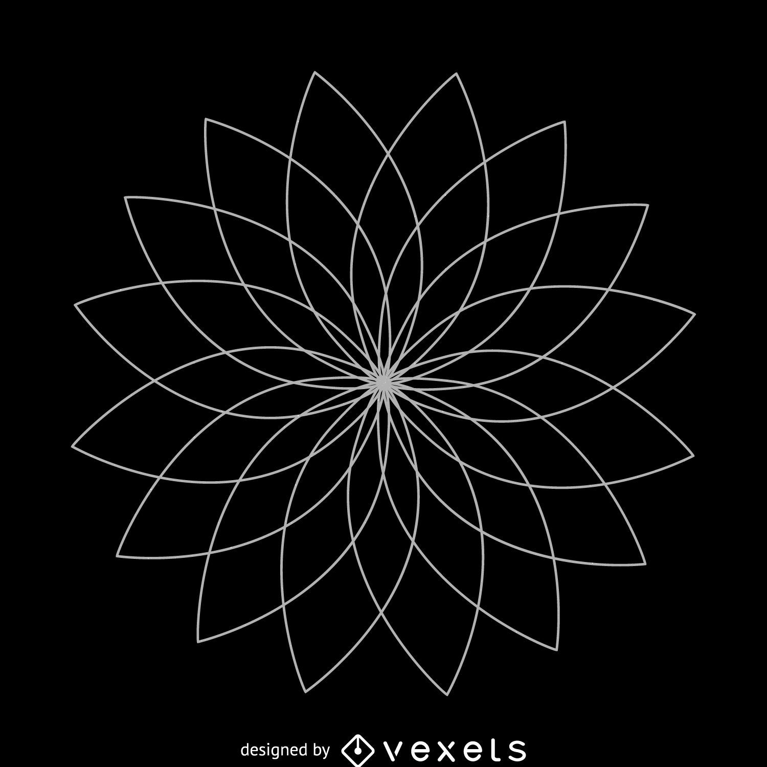 Diseño de geometría sagrada de flor de loto