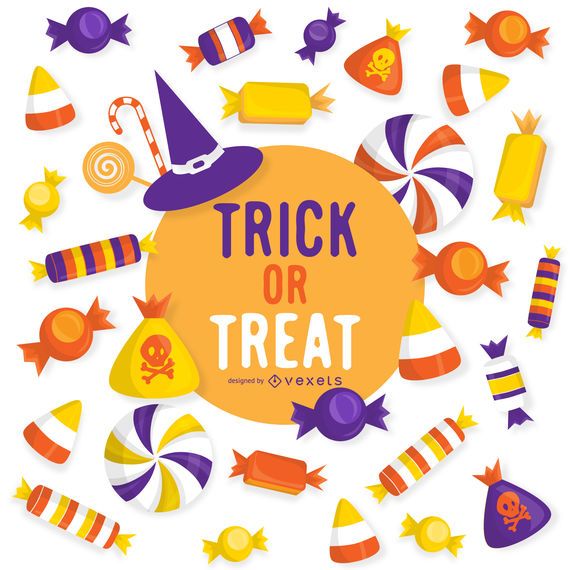 Truco de Halloween o diseño de la invitación Truco de Halloween o diseño de la invitación