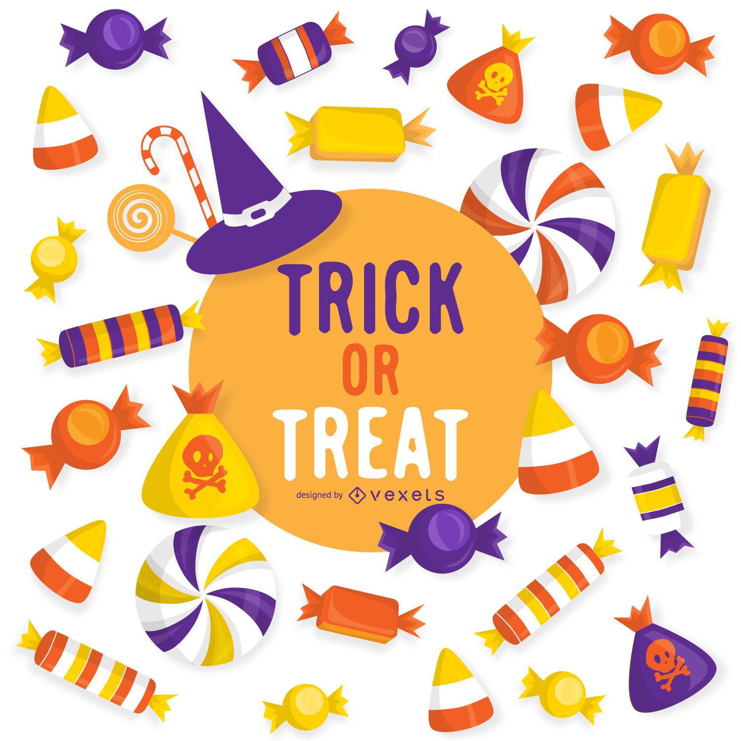 Download Halloween Trick Or Treat Design - Vector Download