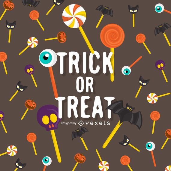 Truco de Halloween o golosina diseño de piruleta. Truco de Halloween o golosina diseño de piruleta.