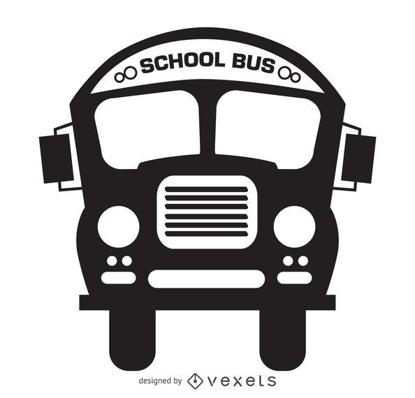 Escuela aislada dibujo de la silueta de autobús - Descargar vector