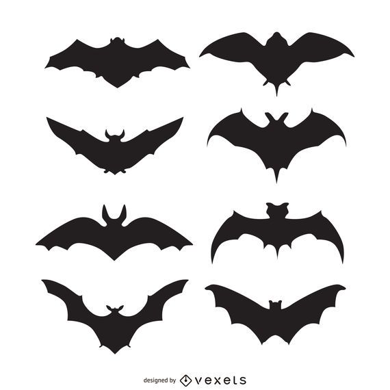 Bat silhouettes set Bat silhouettes set
