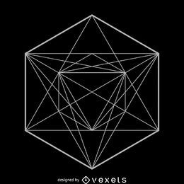 Desenho simétrico de geometria sagrada