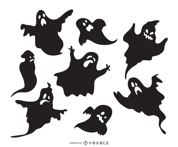 Spooky Ghost Silhouettes Set - Vector Download