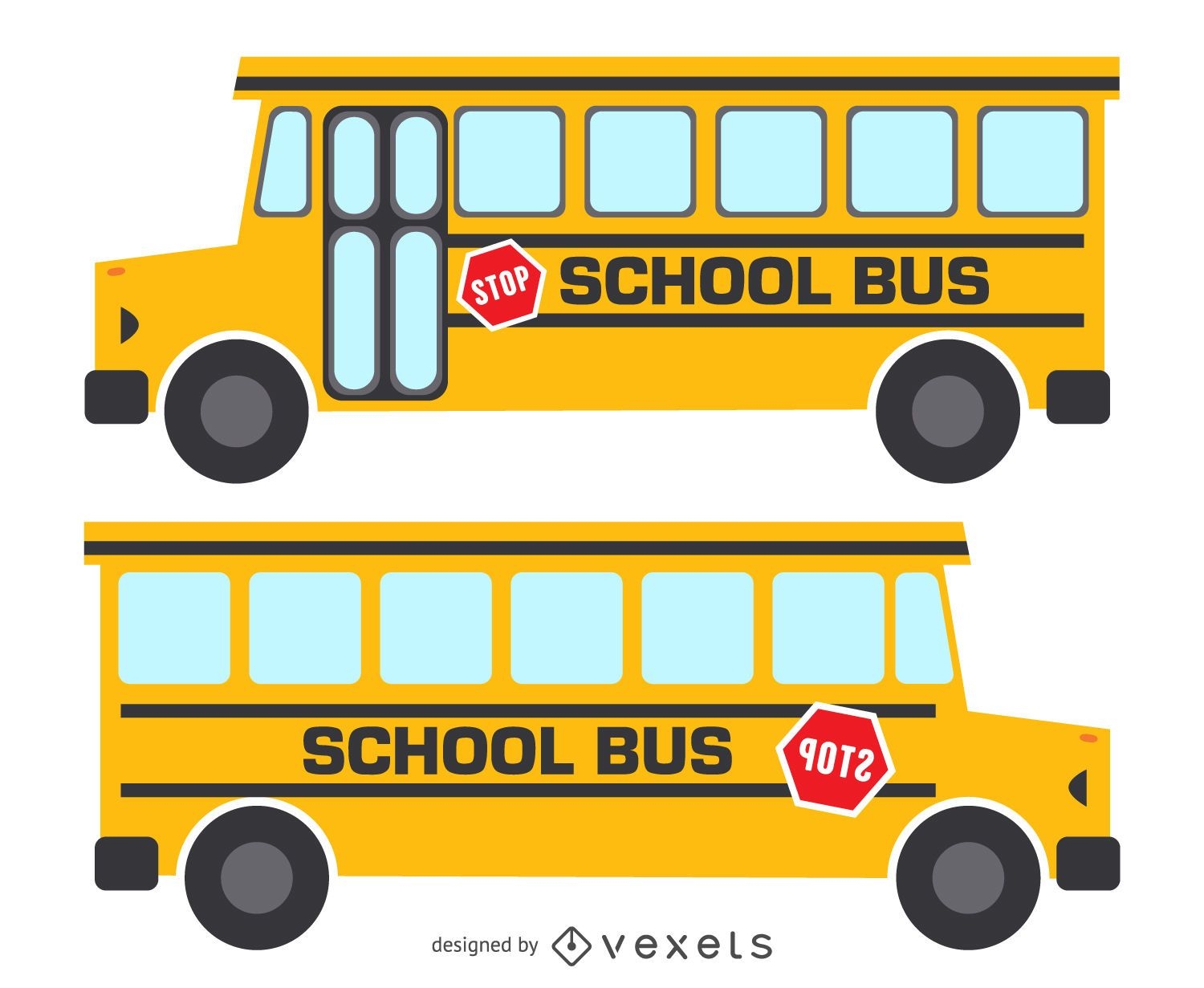Isolated yellow school bus illustration
