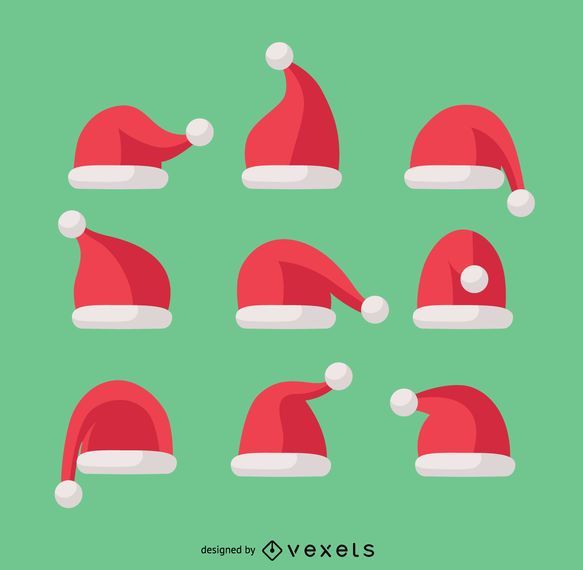 9 Christmas Santa hat illustrations 9 Christmas Santa hat illustrations