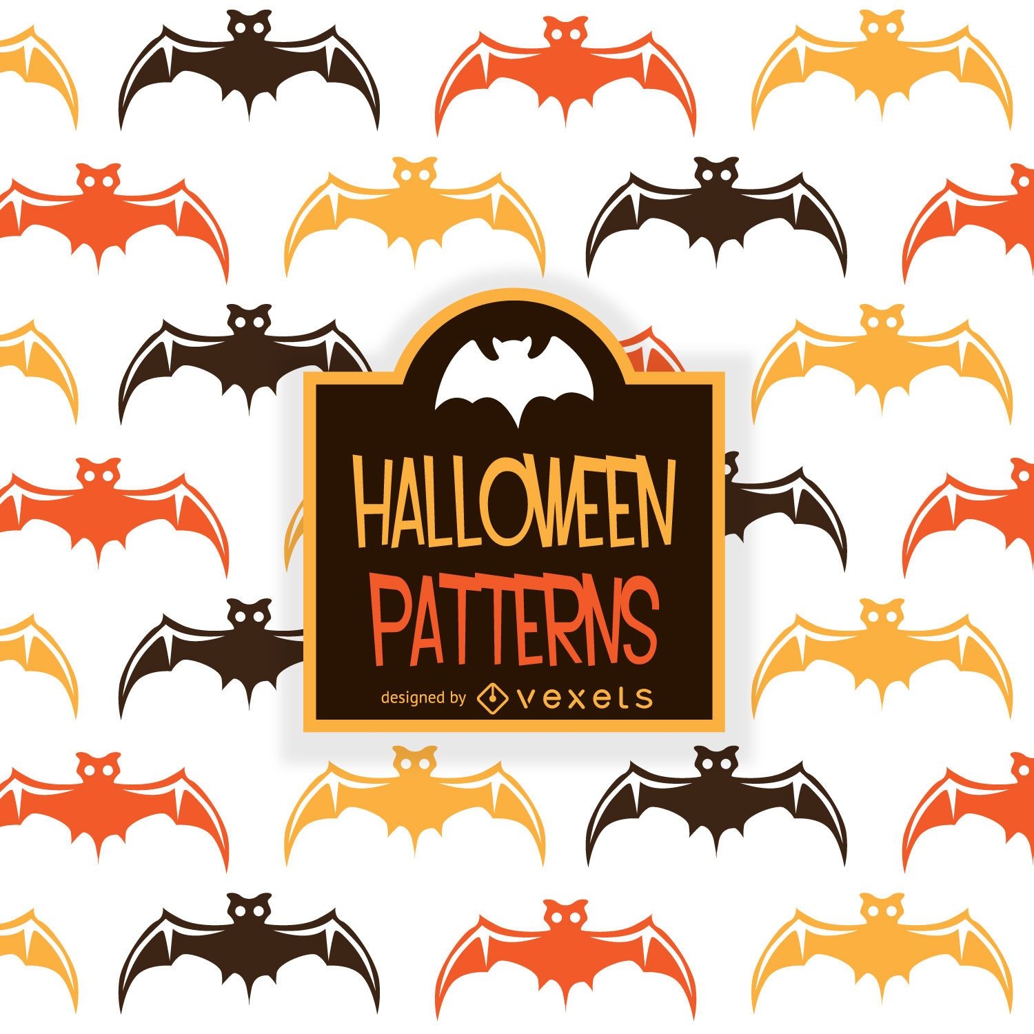 Patrón ilustrado de murciélago de Halloween