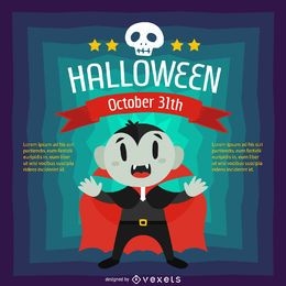 Diseño de halloween con dibujos animados de vampiros