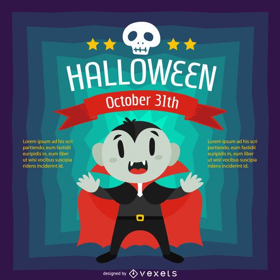 Halloween design with vampire cartoon Halloween design with vampire cartoon