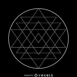 Desenho de geometria sagrada do Sri Yantra