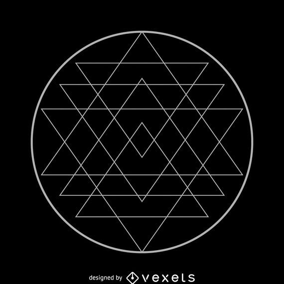 Diseño de geometría sagrada Sri Yantra Diseño de geometría sagrada Sri Yantra