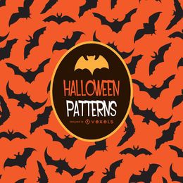 Halloween orange bat pattern