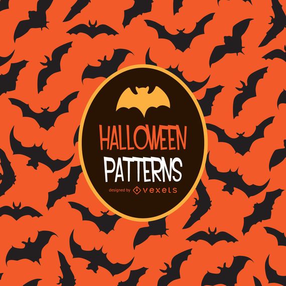 Halloween orange bat pattern Halloween orange bat pattern