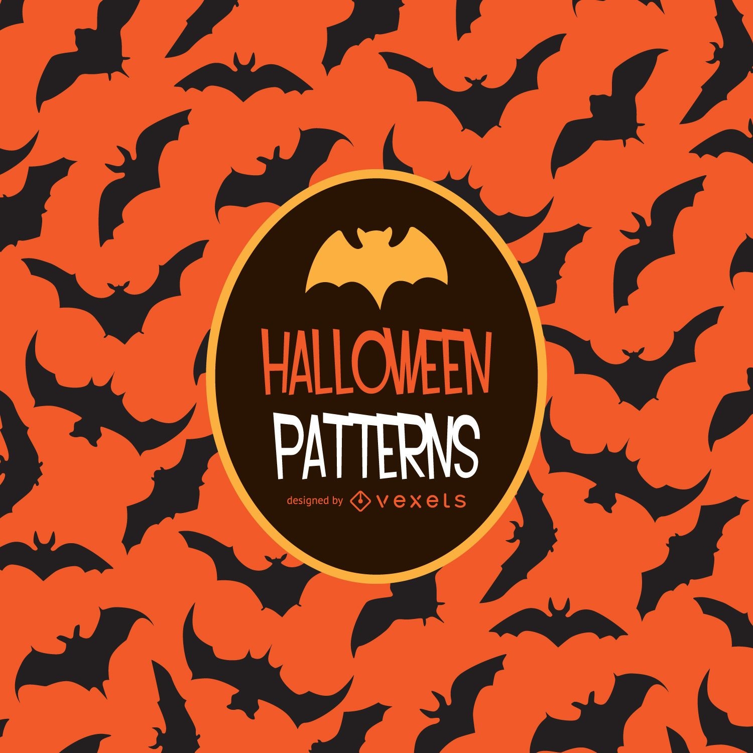 Padrão de morcego laranja de Halloween