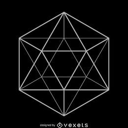 Desenho de geometria sagrada de Icosahedron Desenho de geometria sagrada de Icosahedron