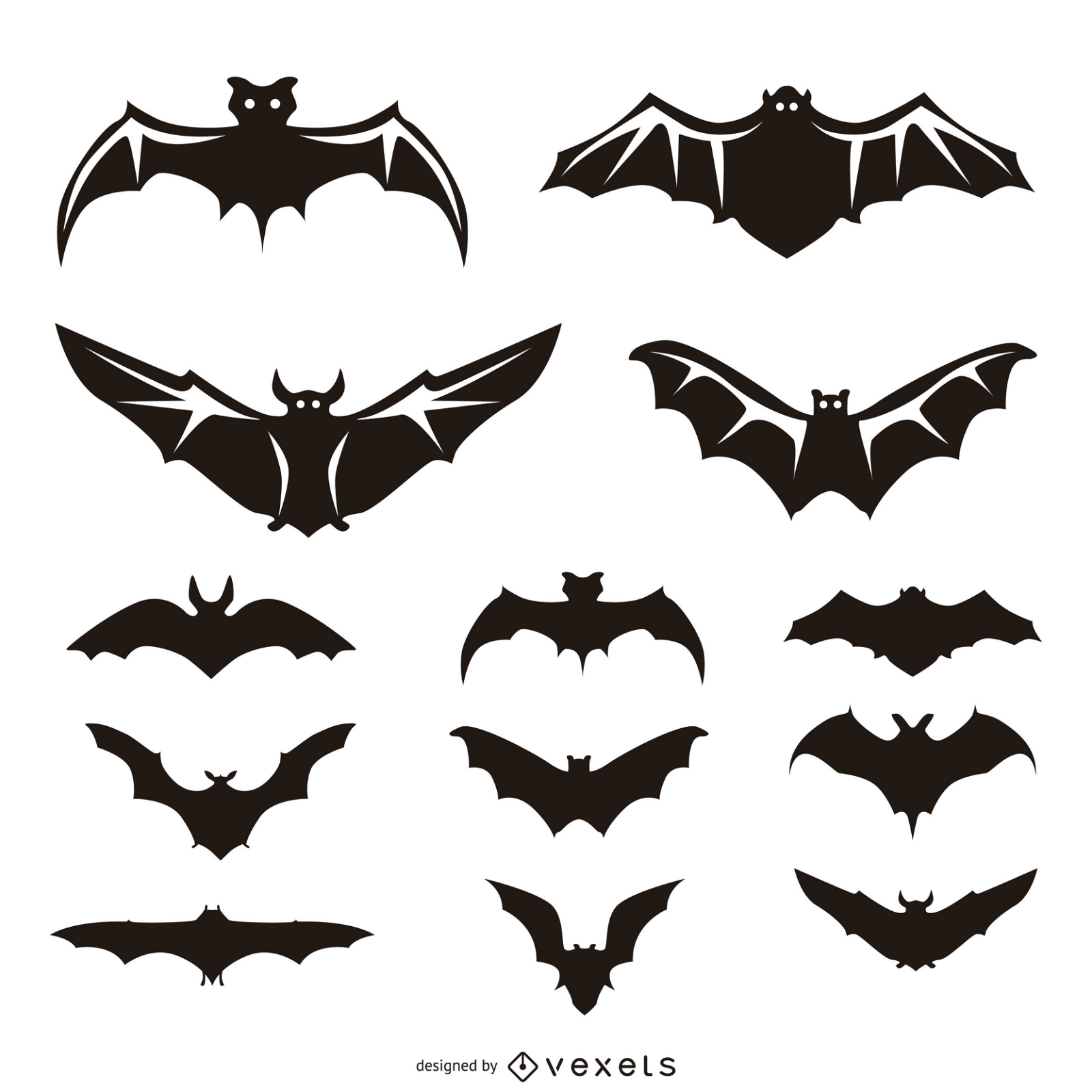 13 ilustrações e silhuetas de morcegos