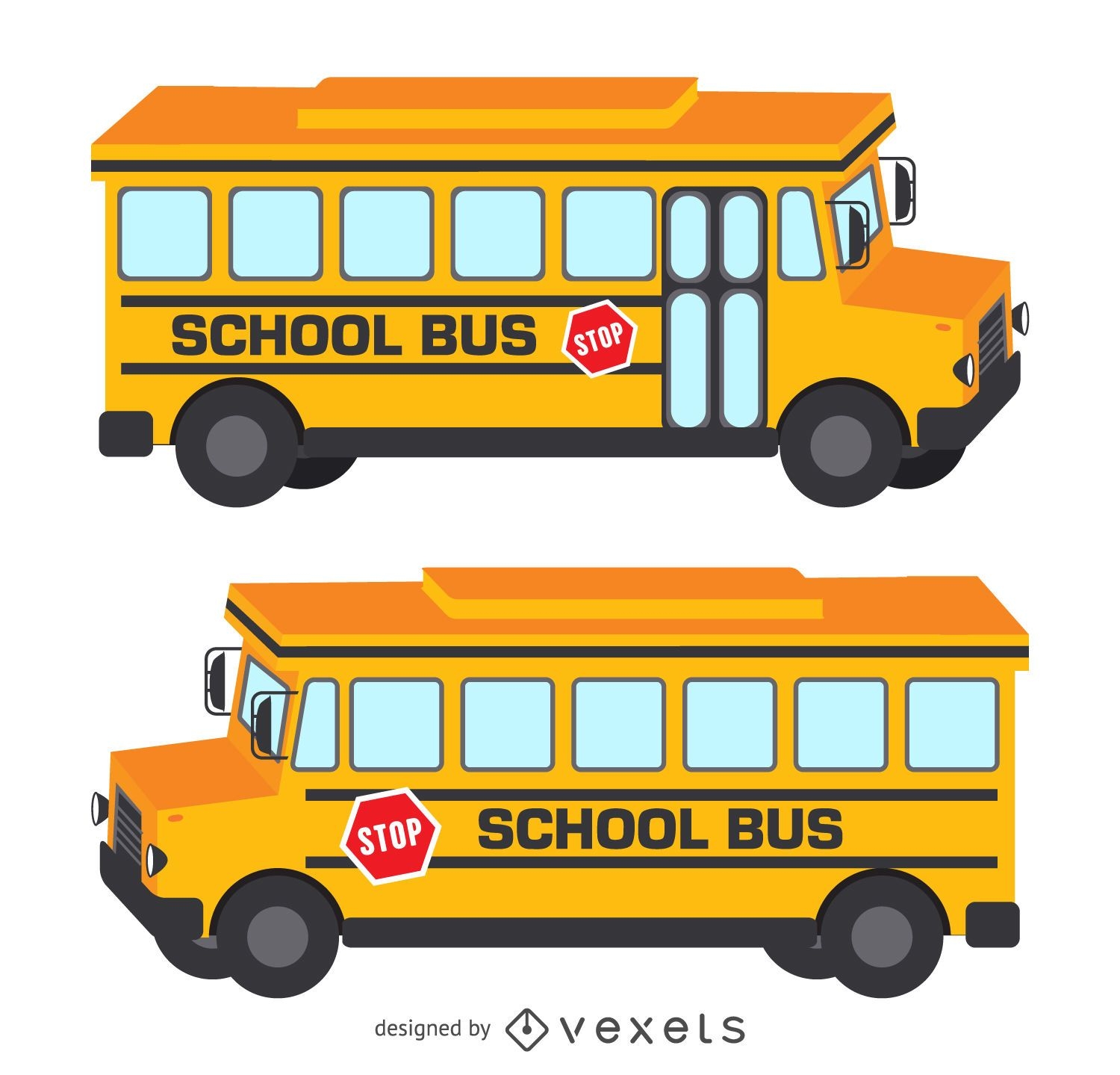 Isolated 3D school bus illustration