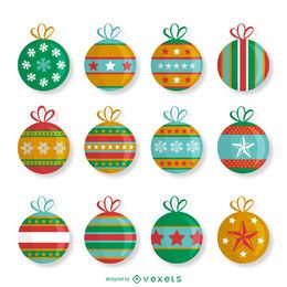 Conjunto de enfeites de natal