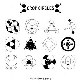 Colección de diseño de círculos de cultivos