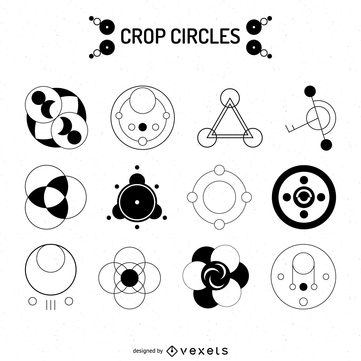 Coleção de design de círculos na colheita