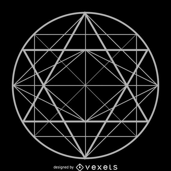 Circle Triangles Sacred Geometry Drawing - Vector Download