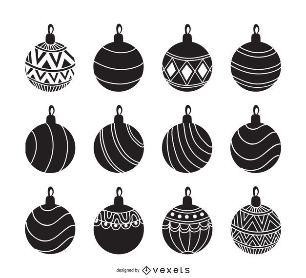 Conjunto de silueta de adorno de Navidad Conjunto de silueta de adorno de Navidad