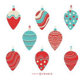 Set de adornos navideños ilustrados