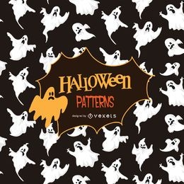 Halloween ghost silhouette pattern