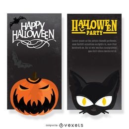 Halloween party flyer set