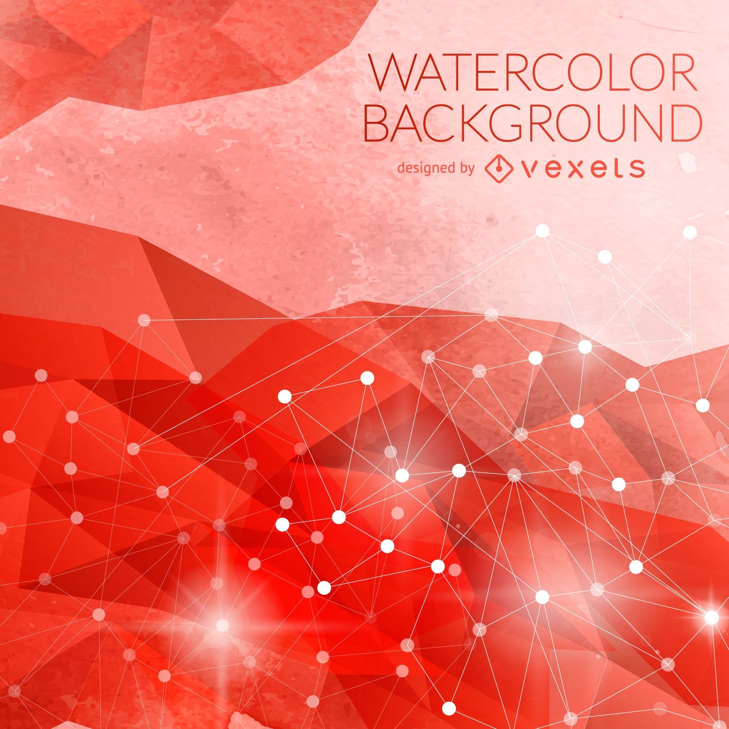Red watercolor background with nodes