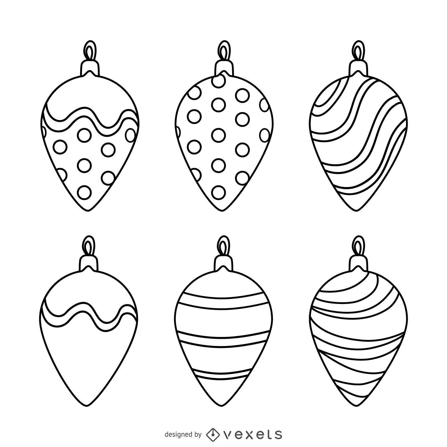 Christmas decoration outlines set