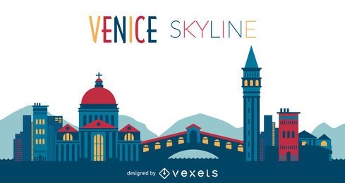 Venice skyline silhouette