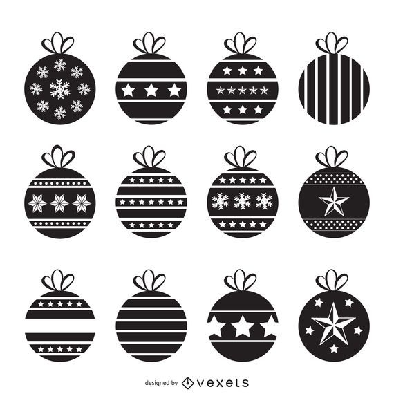 Christmas Decorations Silhouette Set - Vector Download