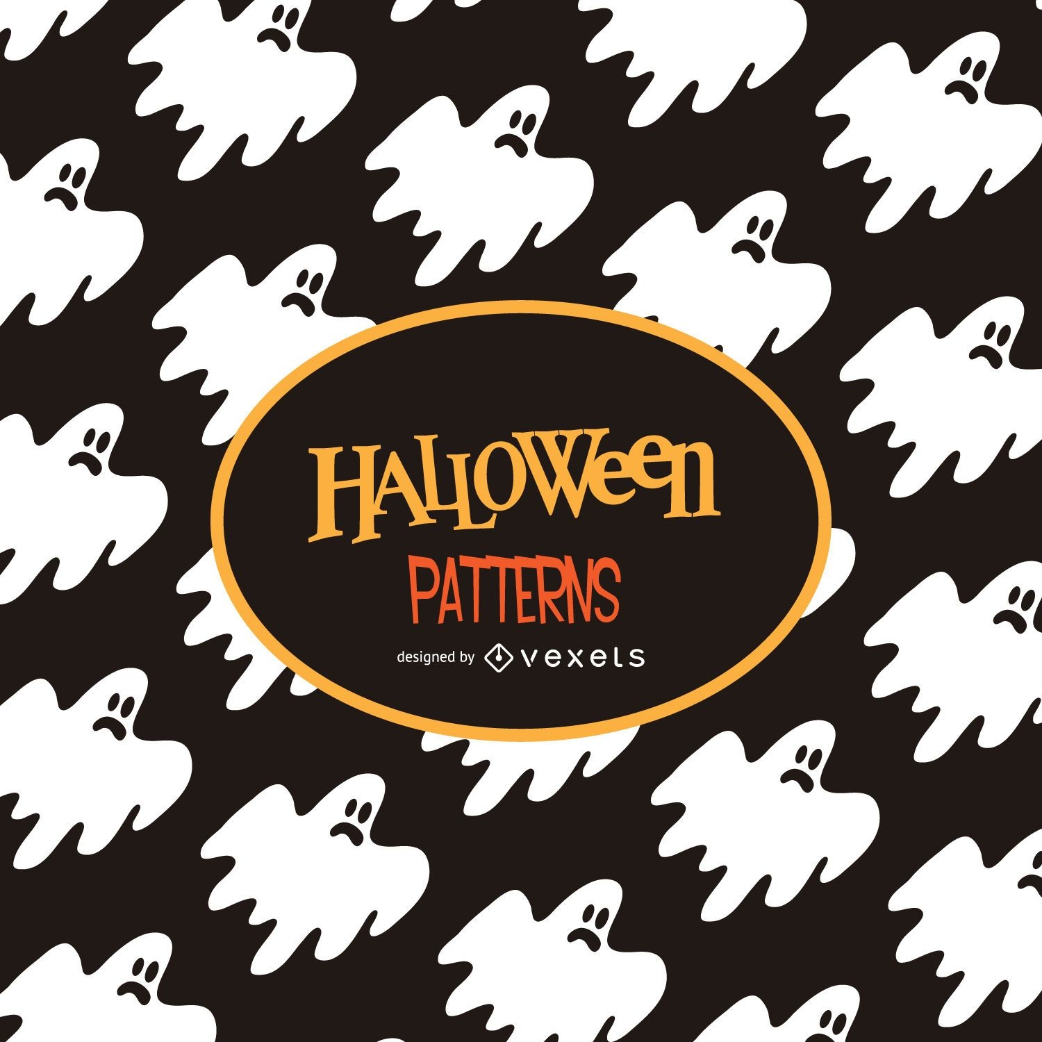 Halloween ghost illustration pattern